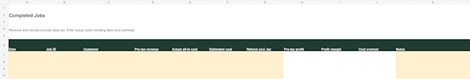 customize an excel cleanup quote and profit calculator