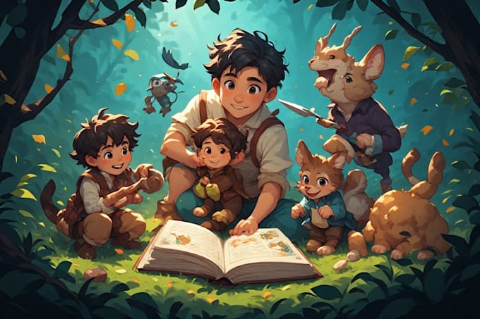 children book illustrations and children book cover