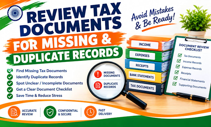 review tax documents for missing and duplicate records