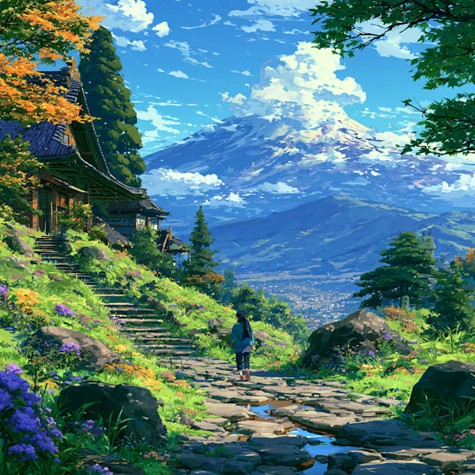 draw anime background and environment art