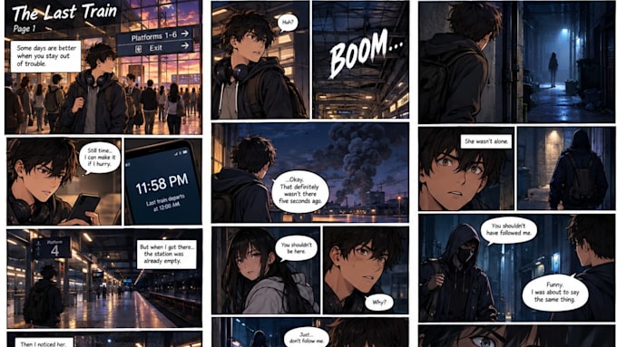 do comic book illustration, comic book art, graphic novel webcomic comic page