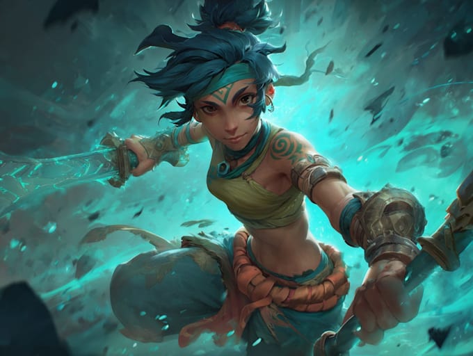 create amazing character illustrations for tcg or splash art