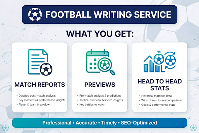 write premier league football articles blogs and matchreport