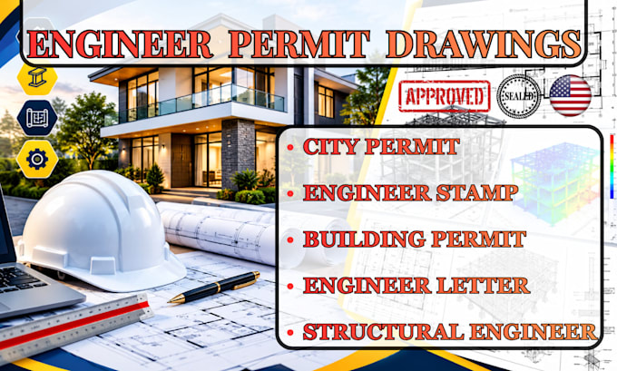 structural engineer permit set, engineer letter, building permit, engineer stamp