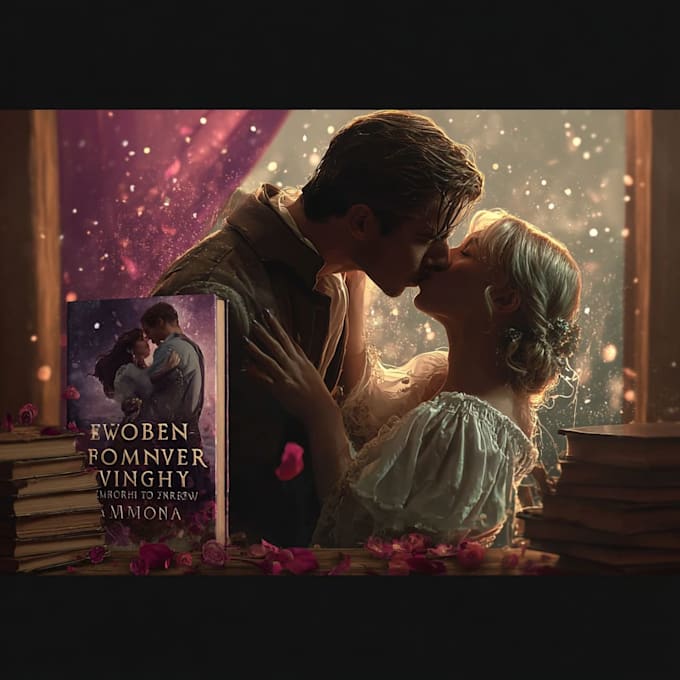 design a nostalgic romantic book cover