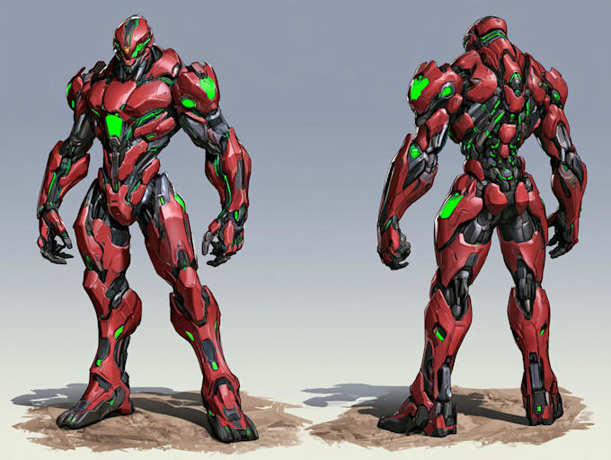 design sci fi mecha and robot concept art