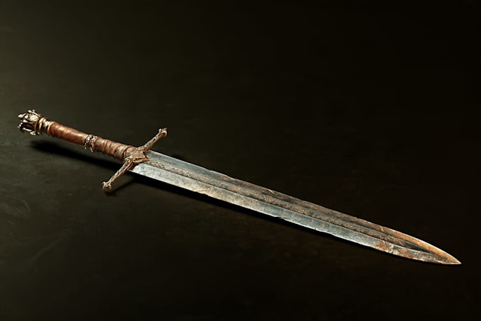 design unique sword, axe, medieval weapon, spear