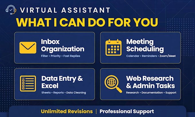 be your reliable virtual assistant and data enty