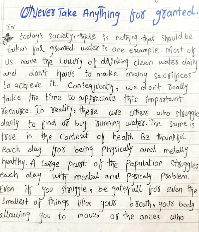 write assignment in neat and clean handwriting
