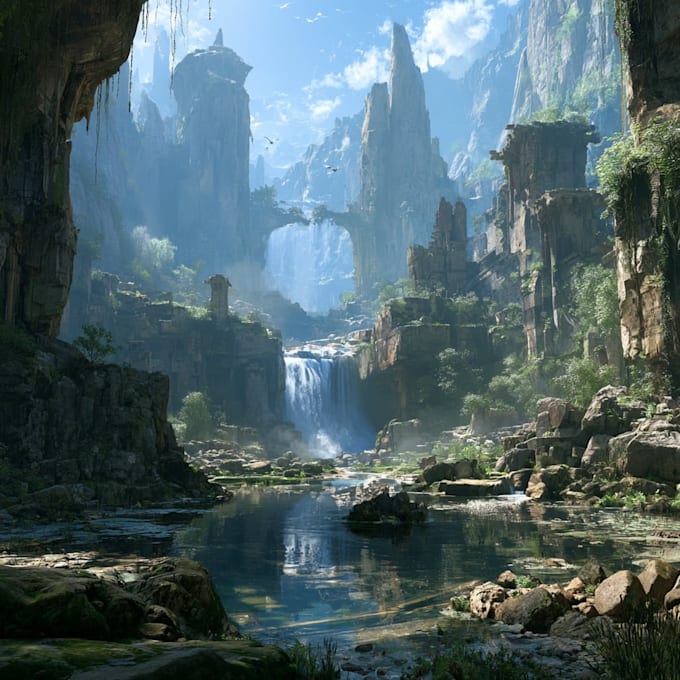 create fantasy environment concept art