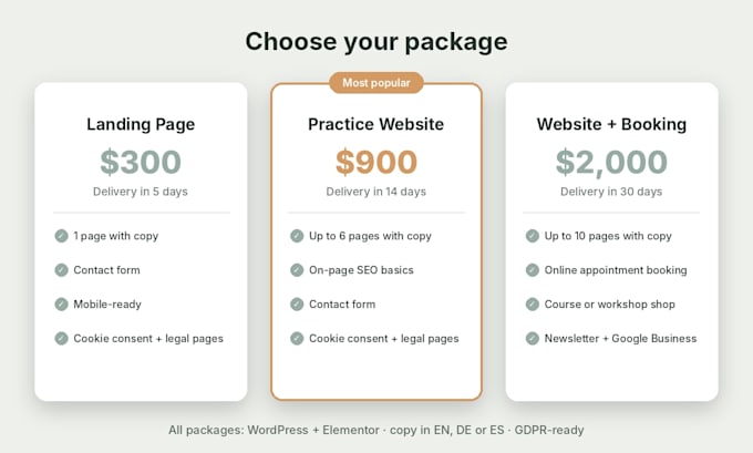 build a multilingual wordpress website for therapists, coaches and practices
