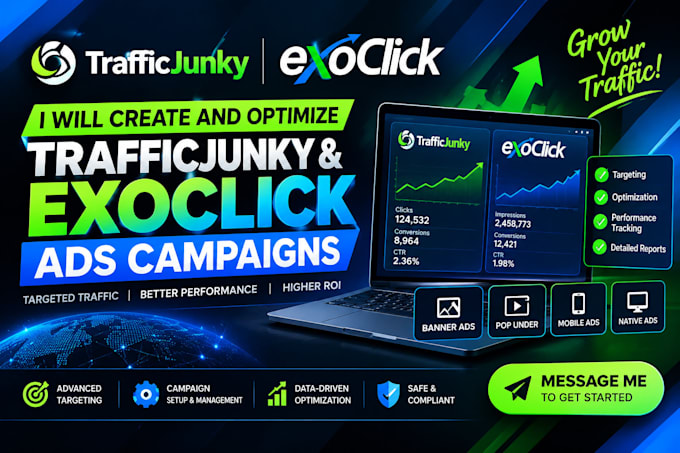 create and optimize trafficjunky and exoclick ads campaigns