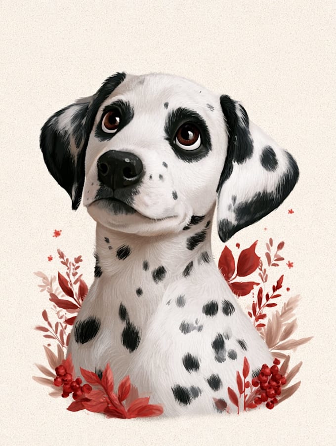 draw your dog cat custom pet portrait illustration