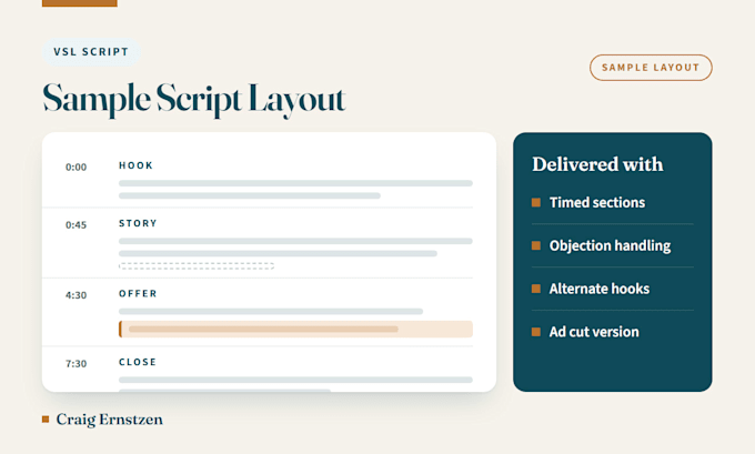 write a vsl script for your video sales letter that sells