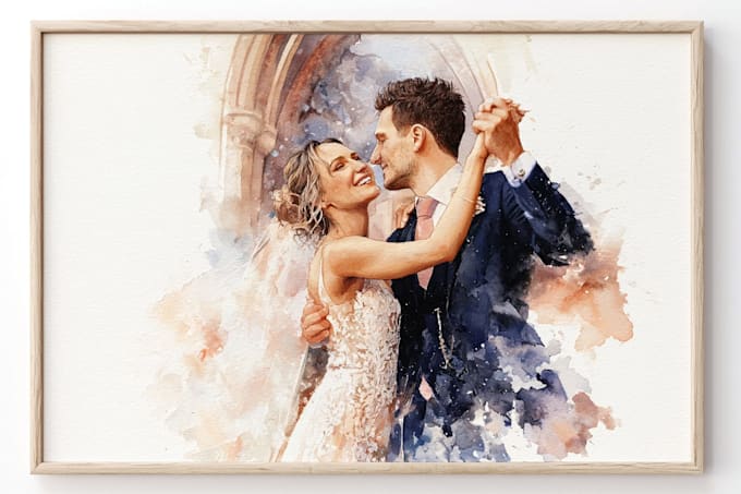 couple portrait wedding portrait illustration