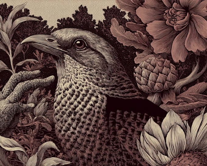 create a unique hand carved linocut illustration