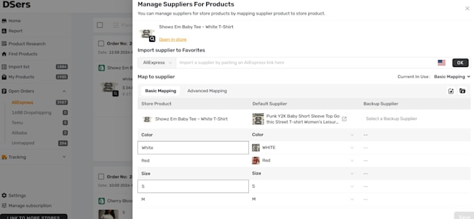 do dsers mapping for order fulfill or product listing