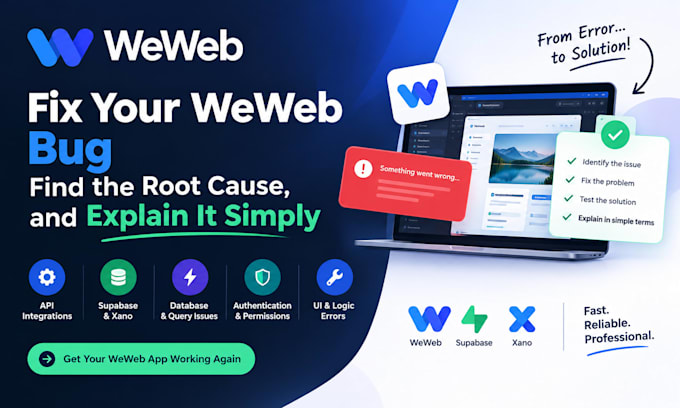 fix your xano and weweb data errors, find the root cause, and explain it simply