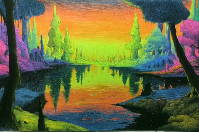draw fantasy landscape or enviroment art