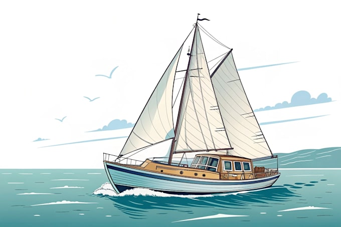 draw your boat into custom vector illustration