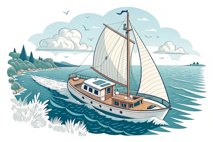 draw your boat portrait to vector