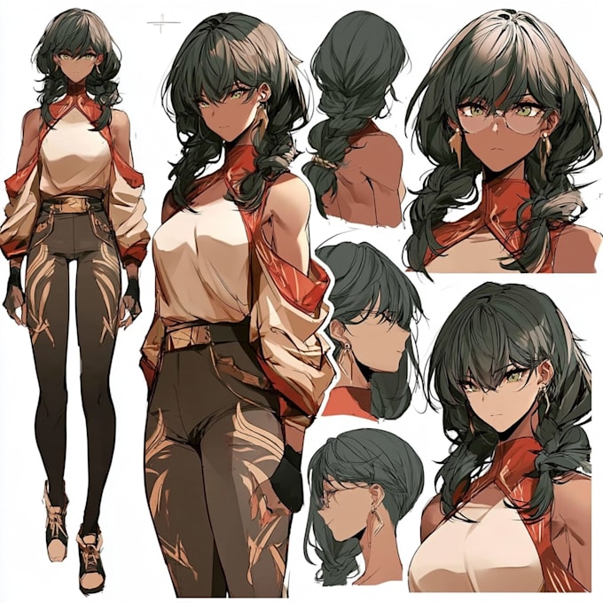 design anime character sheet reference in anime art