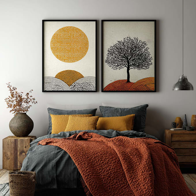 create aesthetic gallery wall art prints