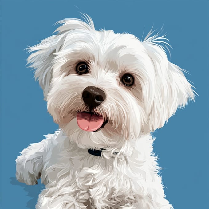 create a cartoon pet portrait from photo
