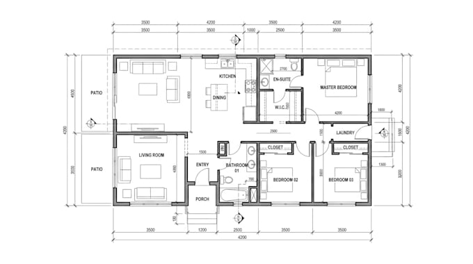 create 2d autocad floor plans, architectural layouts