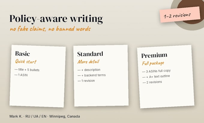write amazon listing title, bullet points and description