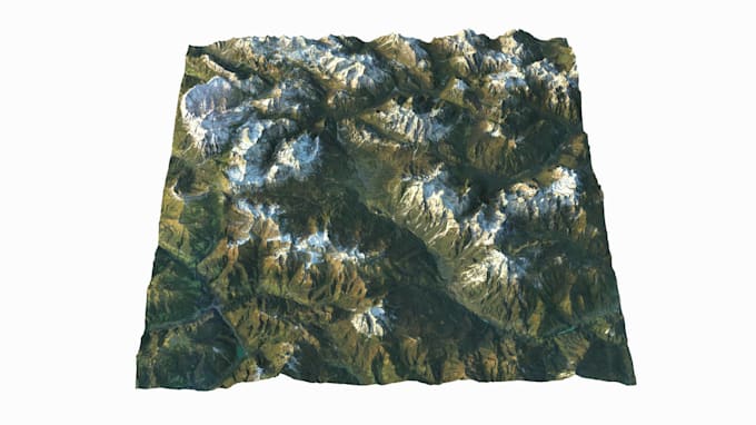 create 3d terrian model, maps, landscape 3d realistic topography contours point