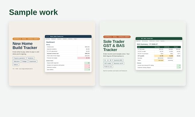 build a custom excel or google sheets tracker, dashboard or automation