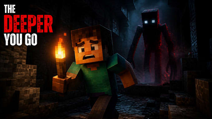 make a professional minecraft horror thumbnail