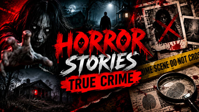 create thumbnails horror, stories, true crime for you