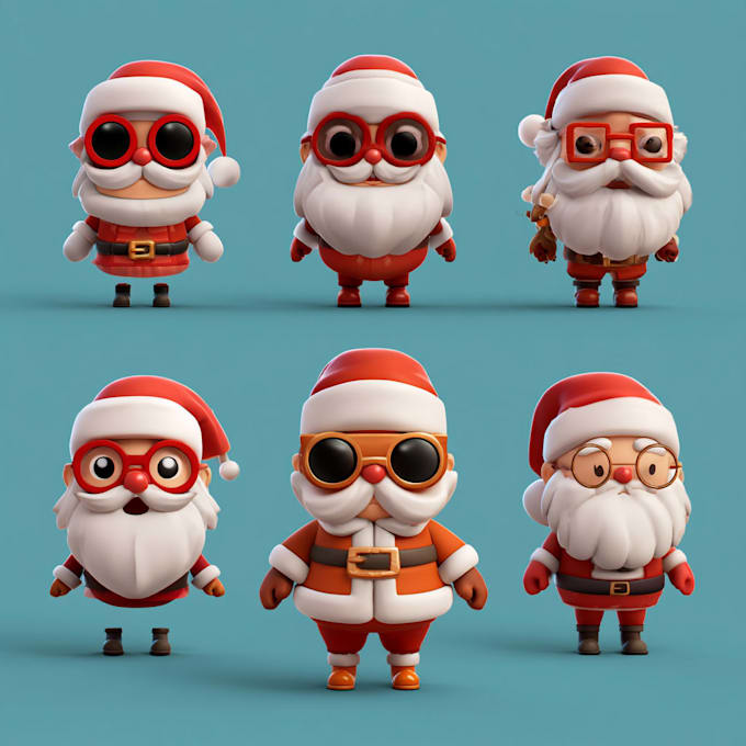 design a christmas santa character art
