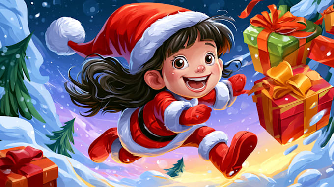 make unique christmas character illustrations with festive details