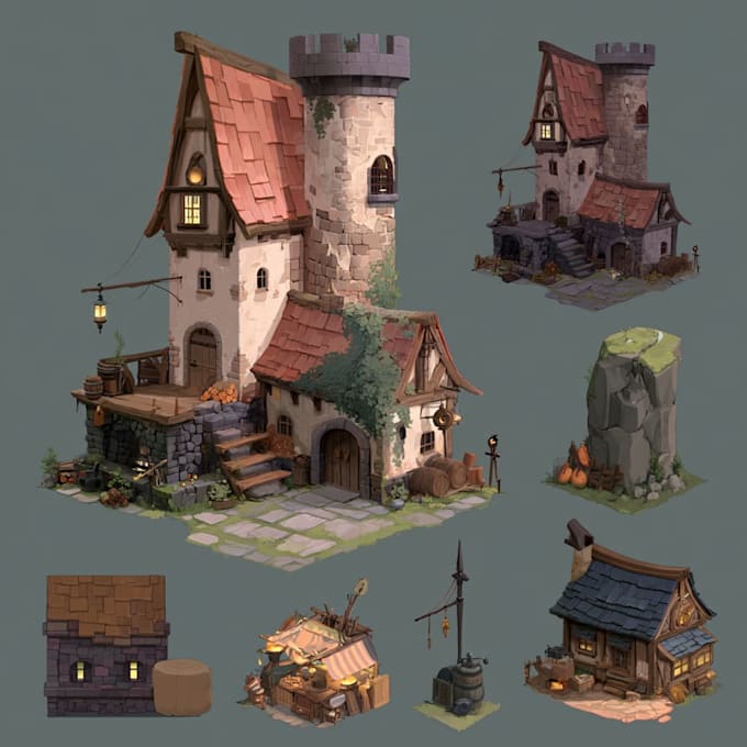 design 2d props, and objects for games in maya and blender