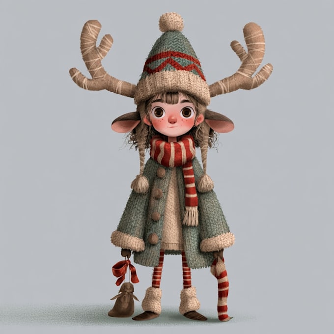 create custom christmas character designs and illustrations