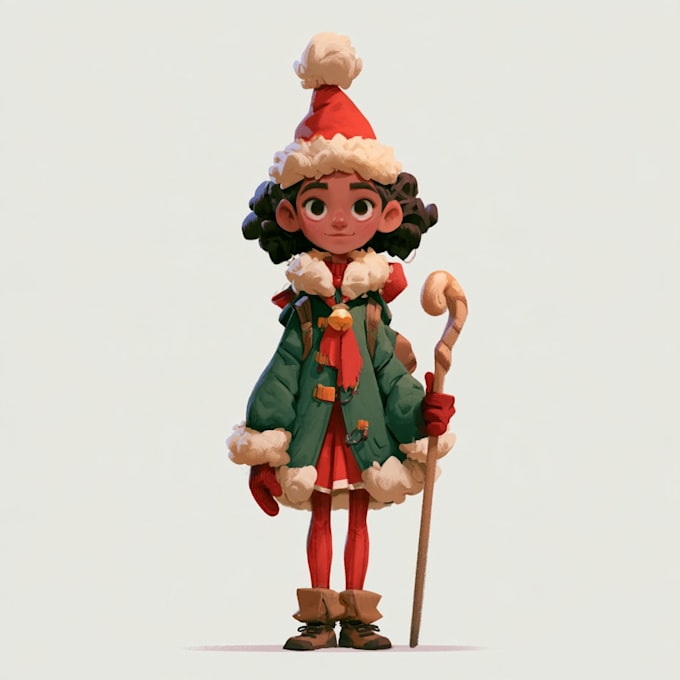 illustrate christmas card,christmas character