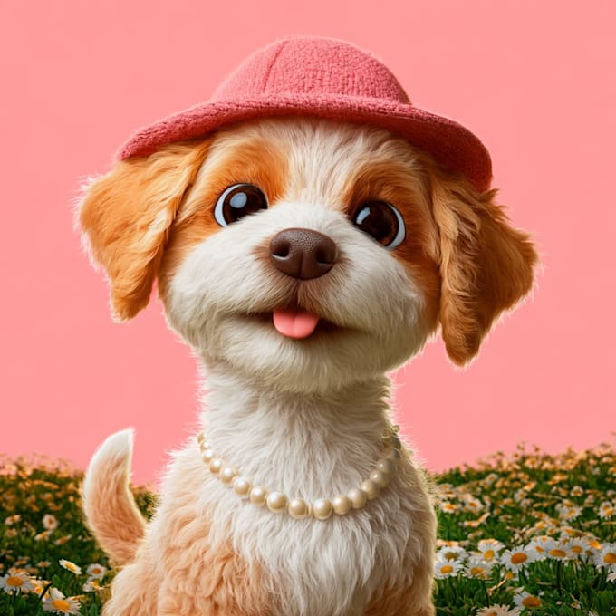 create an adorable fluffy puppy portrait