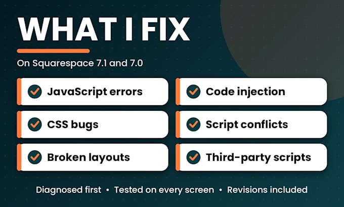 squarespace javascript fix, custom code, code injection, CSS bugs, script errors