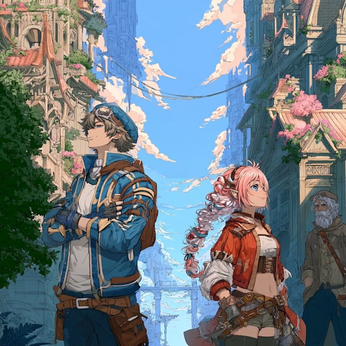 design character sheet or reference sheet design in anime