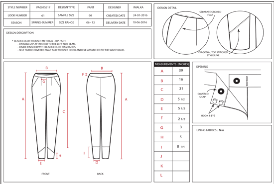 Draw fashion technical cad drawing by Fashionlovers91 | Fiverr