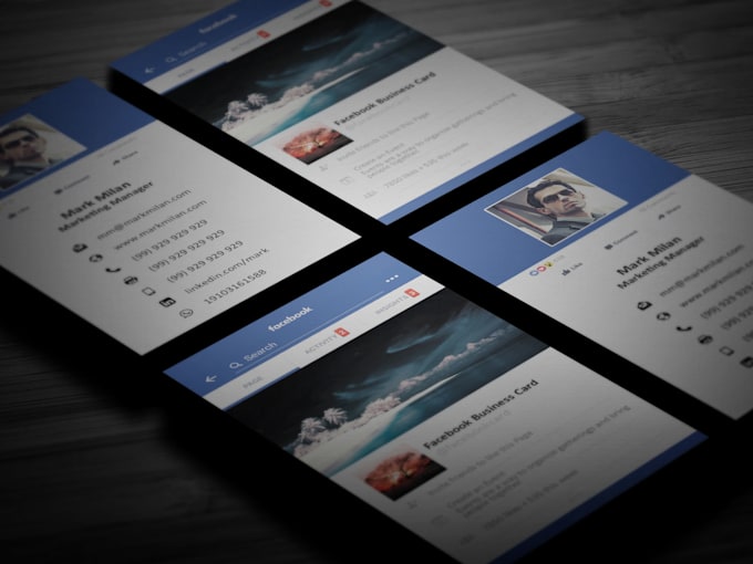 design facebook style business card