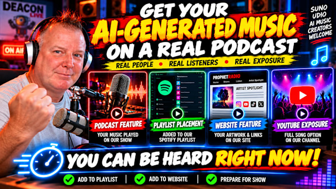 feature your ai generated music on a real podcast