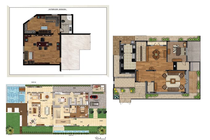 professionally render architecture plans elevations sections