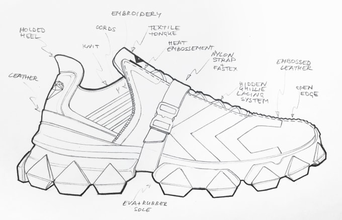 design a sneaker footwear concept sketch