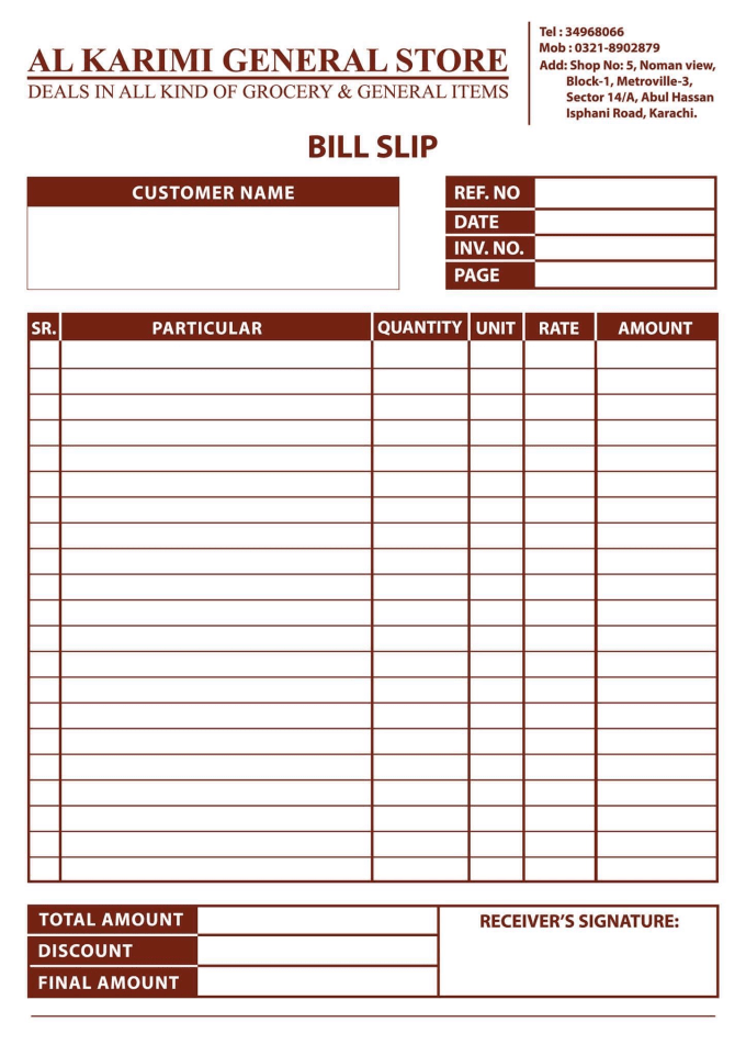 form debit note c memo book, and cash docket receipt Design shop book paper,