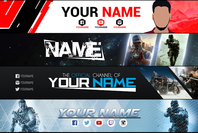 Give You 10 Youtube Banners With Psd By Zuhairbaloch