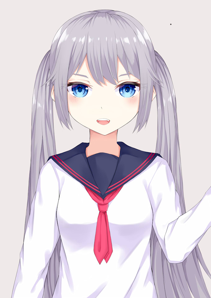 Anime Girl Drawing Colored Full Body Materi Pelajaran 7